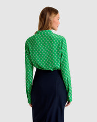 POPPY DOT PRINT BLOUSE WOMENS SHIRTS