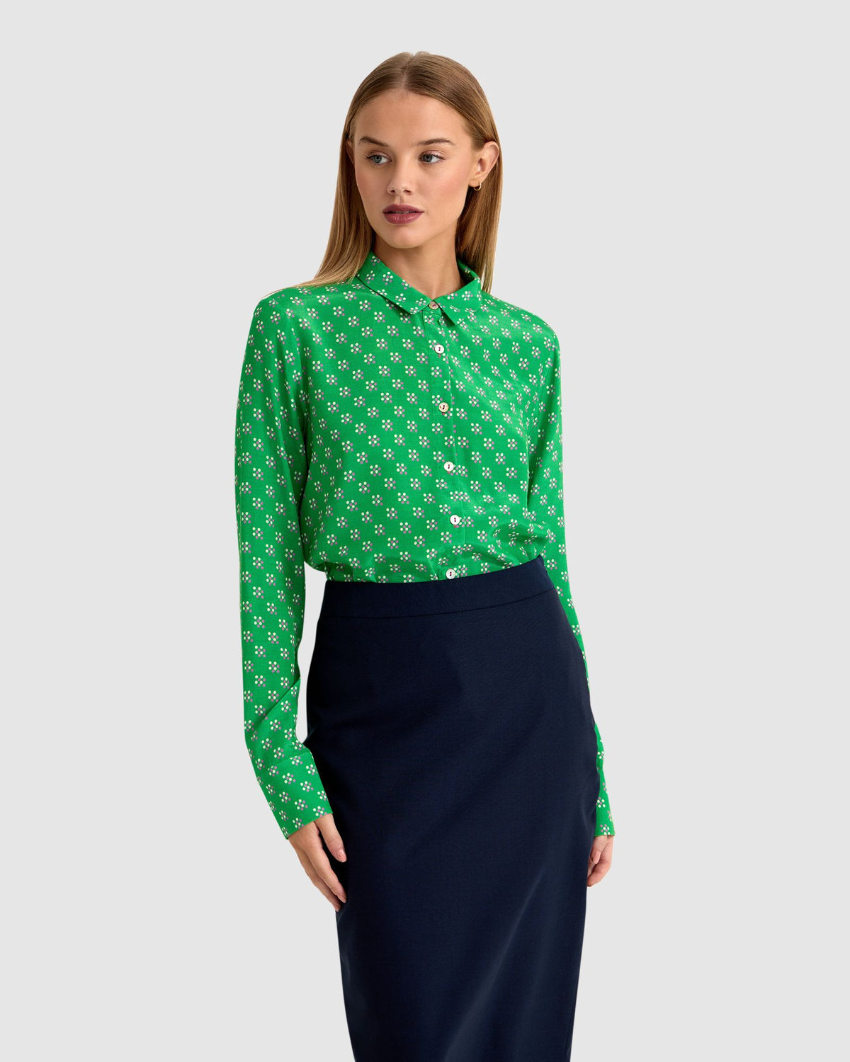 POPPY DOT PRINT BLOUSE WOMENS SHIRTS