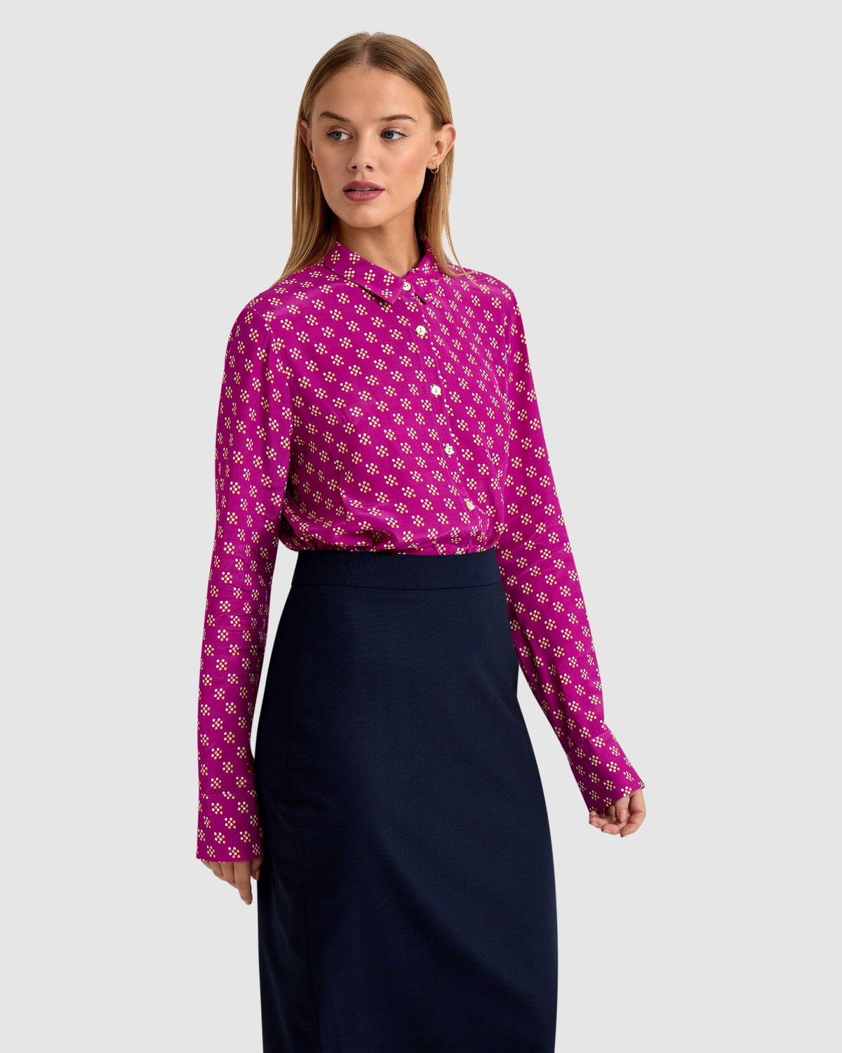 POPPY DOT PRINT BLOUSE WOMENS SHIRTS