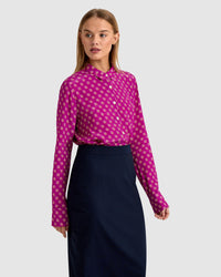 POPPY DOT PRINT BLOUSE WOMENS SHIRTS