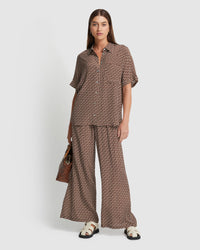 JASMINE ZIGZAG SHORT SLEEVE SHIRT WOMENS SHIRTS