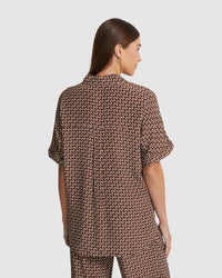 JASMINE ZIGZAG SHORT SLEEVE SHIRT WOMENS SHIRTS