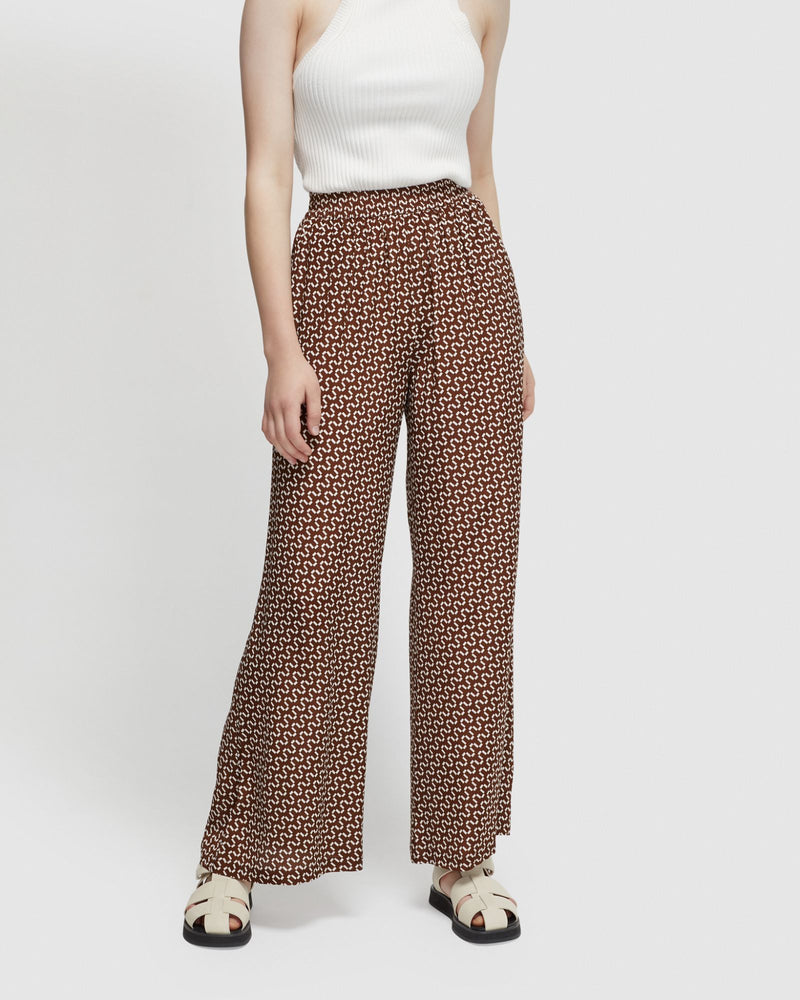 CHANTEL ZIGZAG WIDE LEG PANTS WOMENS PANTS