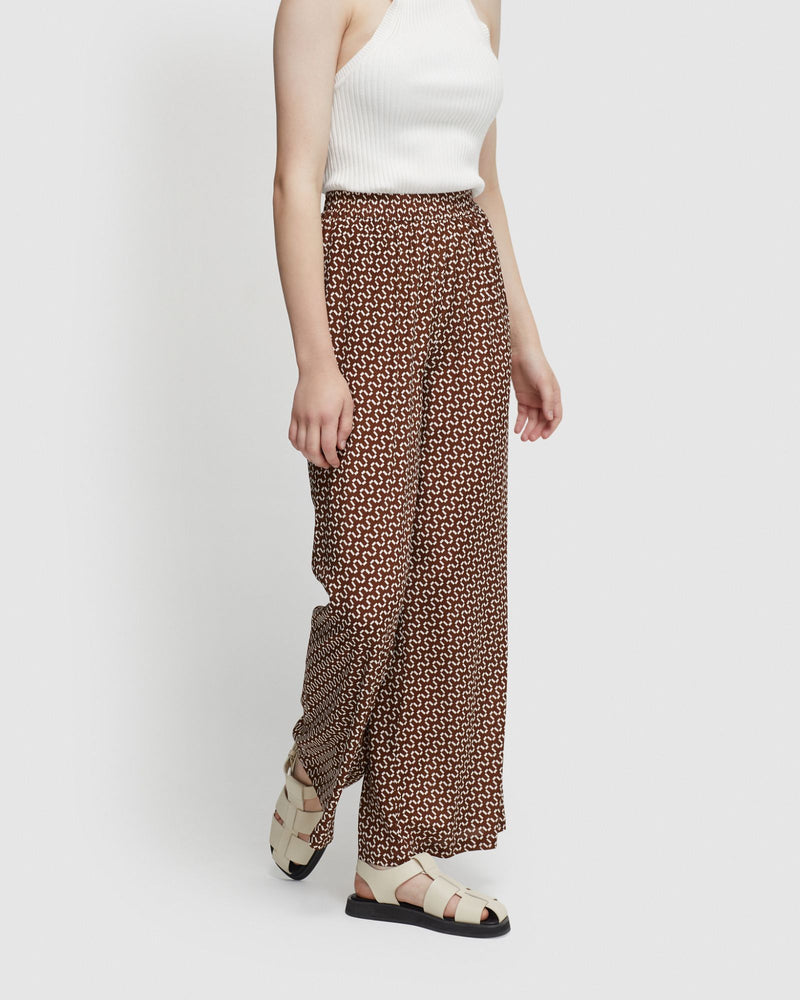 CHANTEL ZIGZAG WIDE LEG PANTS WOMENS PANTS