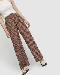 CHANTEL ZIGZAG WIDE LEG PANTS WOMENS PANTS