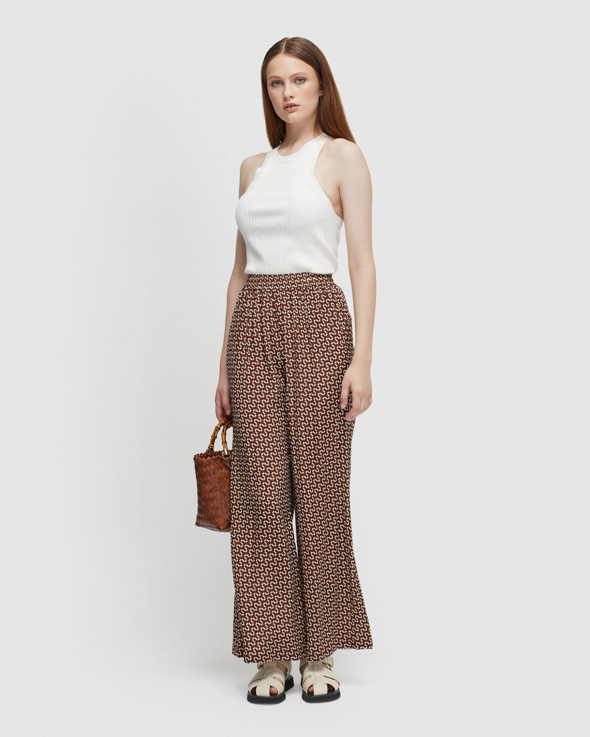 CHANTEL ZIGZAG WIDE LEG PANTS WOMENS PANTS