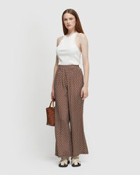 CHANTEL ZIGZAG WIDE LEG PANTS WOMENS PANTS