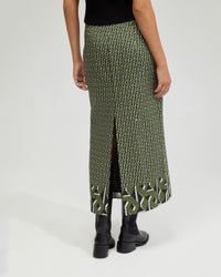 GRECHEN BOARDER PRINT SKIRT WOMENS SKIRTS