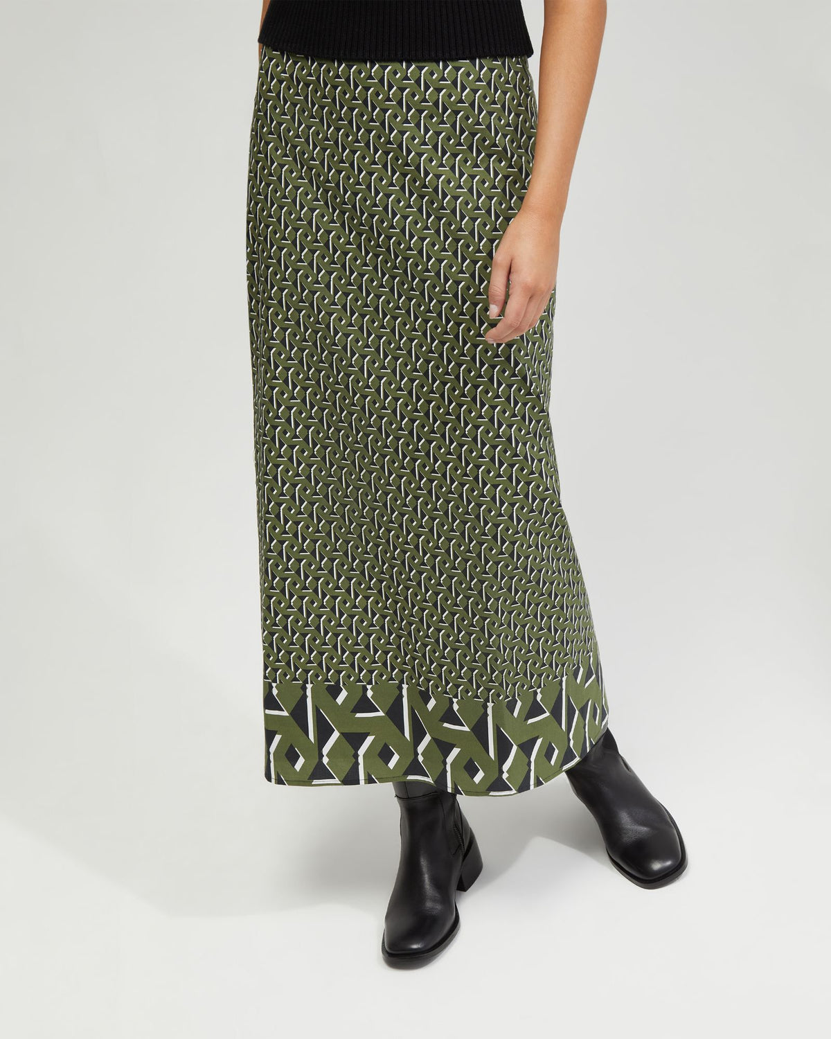GRECHEN BOARDER PRINT SKIRT WOMENS SKIRTS