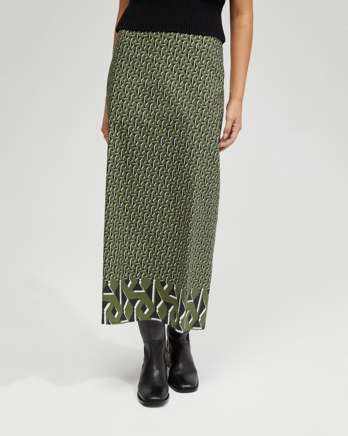GRECHEN BOARDER PRINT SKIRT WOMENS SKIRTS