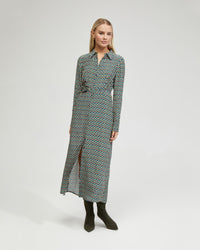 DIANNE ZIGZAG PRINT SHIRT DRESS WOMENS DRESSES