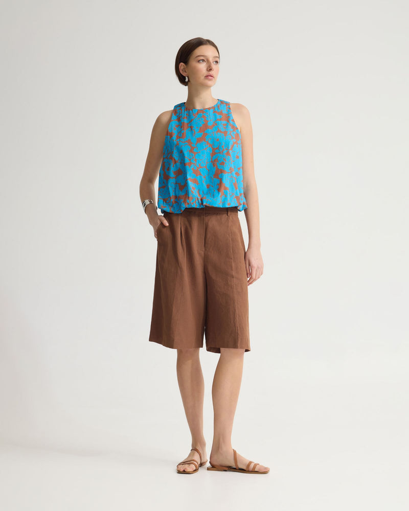 Clover Printed Cotton Shell Top WOMENS TOPS