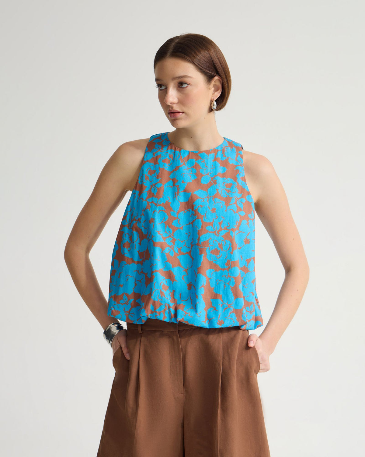 Clover Printed Cotton Shell Top WOMENS TOPS