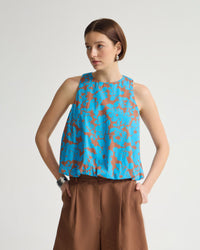 Clover Printed Cotton Shell Top WOMENS TOPS