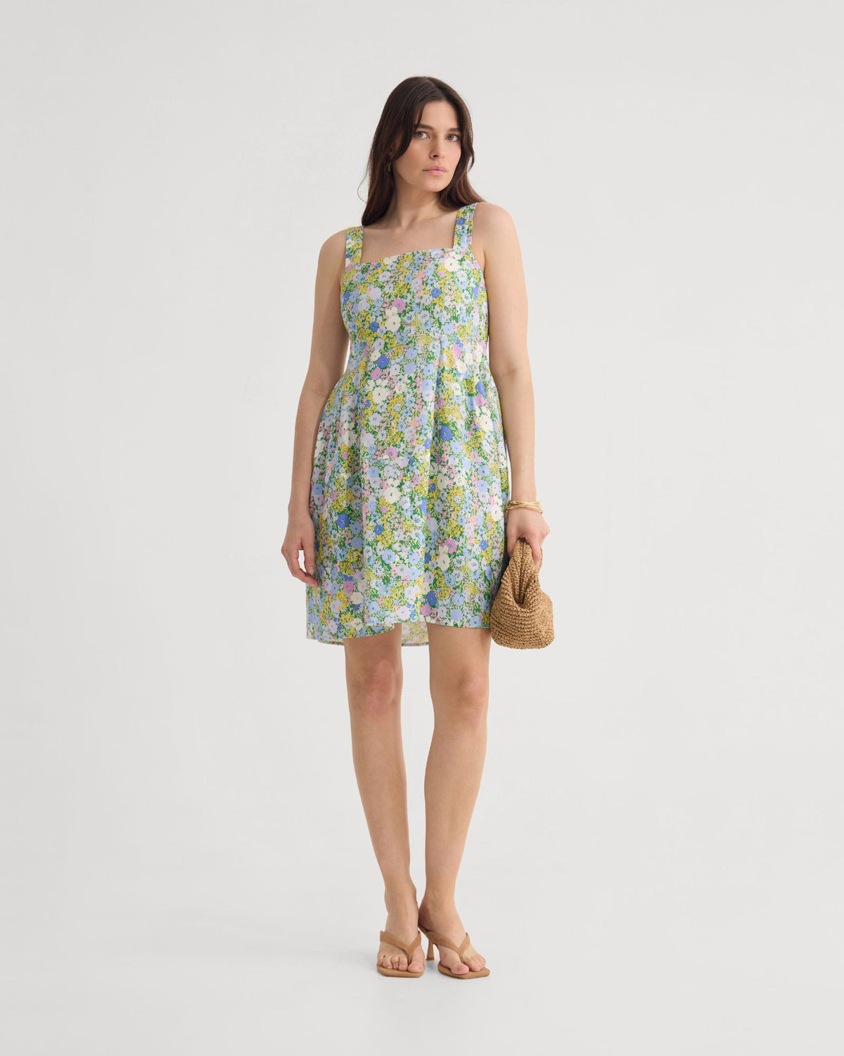 Terra Ditsy Floral Linen Dress WOMENS DRESSES
