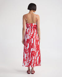 Cara Strapless Linen Printed Dress WOMENS DRESSES