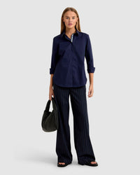 ARIEL TAPE TRIM COTTON SHIRT WOMENS SHIRTS