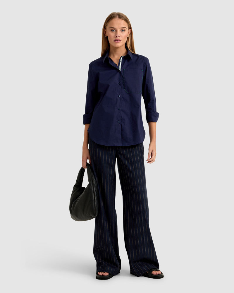 ARIEL TAPE TRIM COTTON SHIRT WOMENS SHIRTS