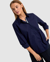 ARIEL TAPE TRIM COTTON SHIRT WOMENS SHIRTS