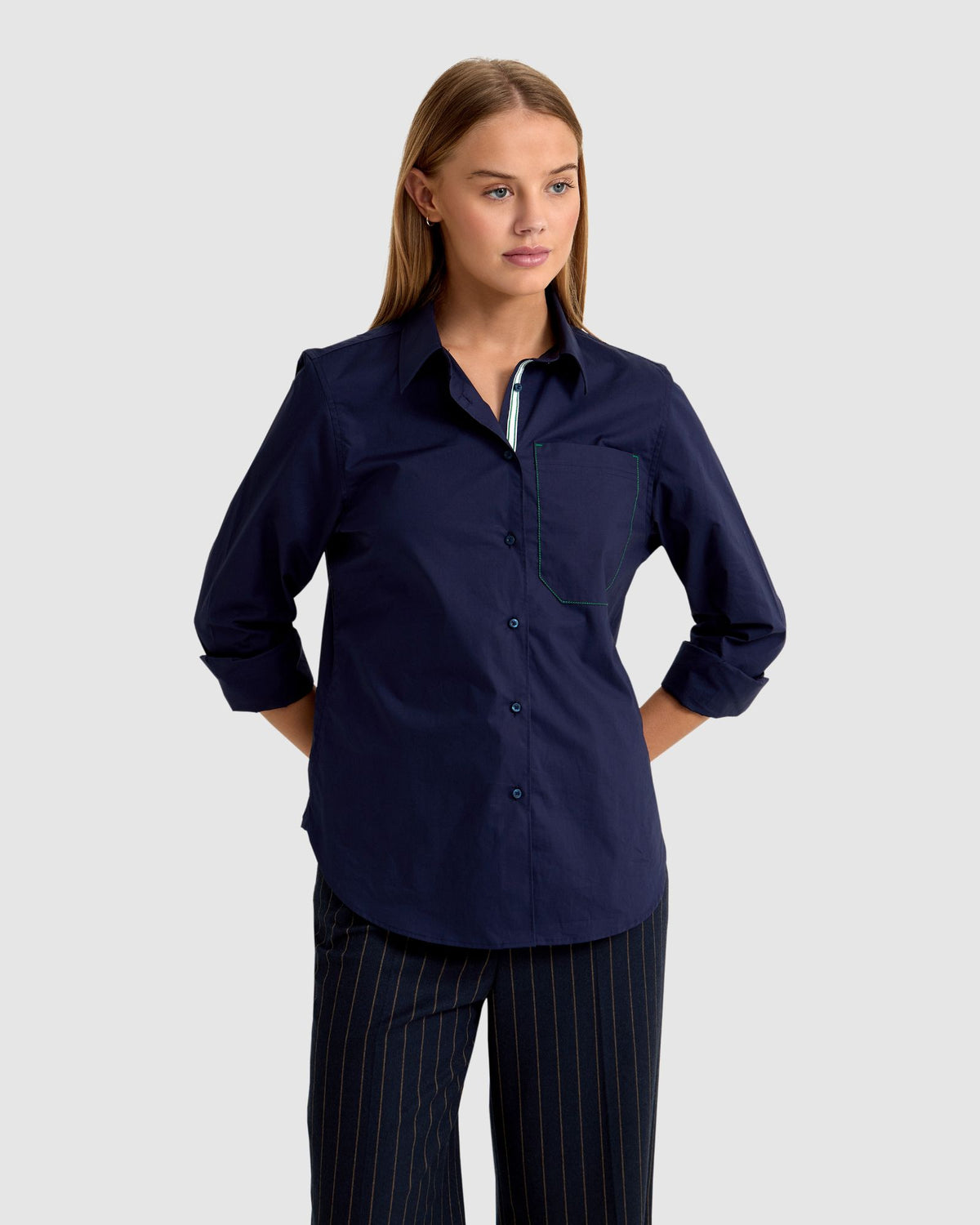 ARIEL TAPE TRIM COTTON SHIRT WOMENS SHIRTS