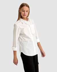 ARIEL TAPE TRIM COTTON SHIRT WOMENS SHIRTS