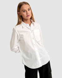 ARIEL TAPE TRIM COTTON SHIRT WOMENS SHIRTS