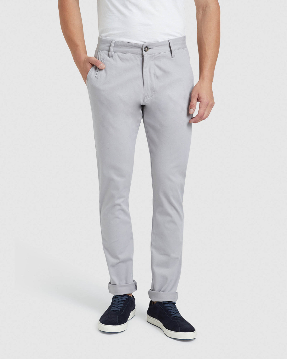 STRETCH ORGANIC COTTON SKINNY CHINOS MENS TROUSERS
