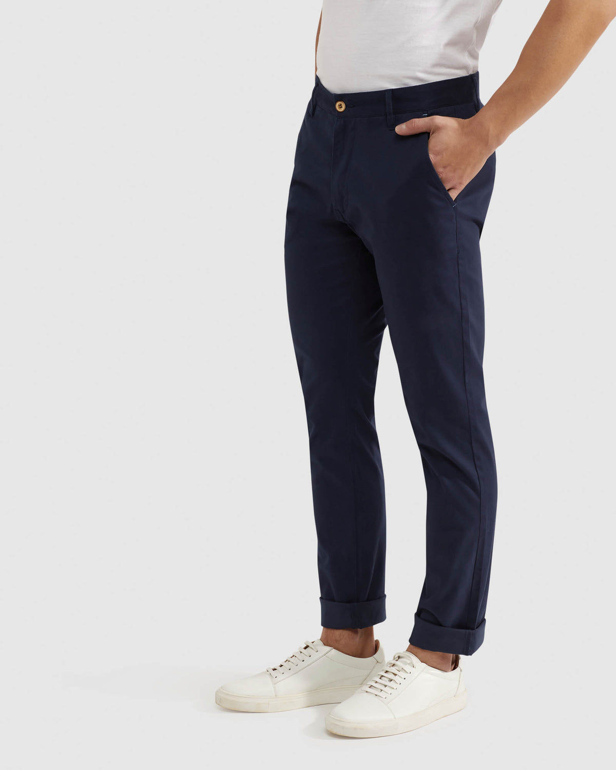 STRETCH SKINNY FIT ORGANIC COTTON CHINOS MENS TROUSERS