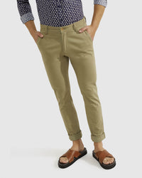 STRETCH SKINNY FIT ORGANIC COTTON CHINOS MENS TROUSERS