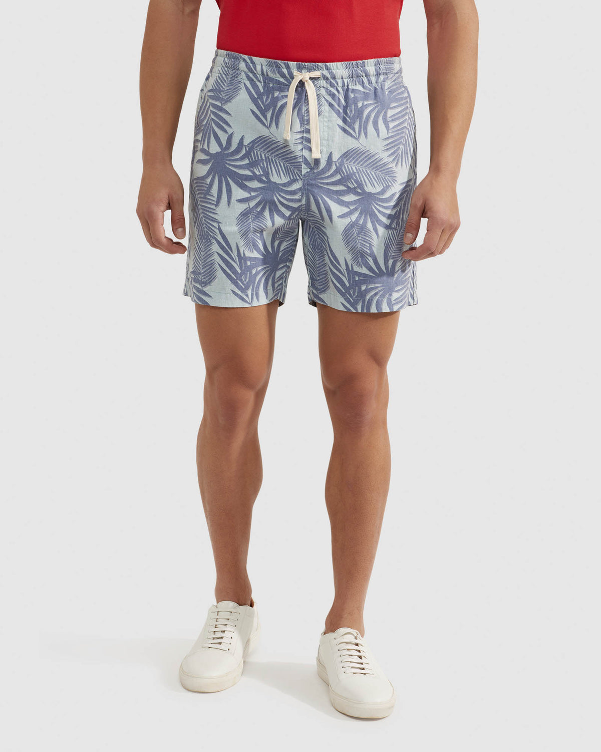 TOBY LINEN COTTON PRINTED SHORTS MENS SHORTS