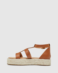 GLINDA LEATHER ESPADRILLE TAN