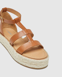 GLINDA LEATHER ESPADRILLE TAN