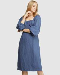 TAMIKA LINEN BLEND DRESS WOMENS DRESSES