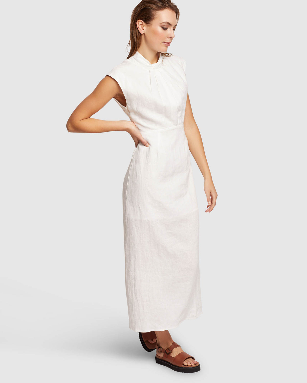 INGRID LINEN DRESS WOMENS DRESSES