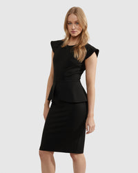 BELLA PEPLUM PONTI DRESS WOMENS DRESSES