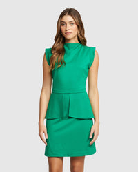 ROSA PEPLUM PONTI DRESS WOMENS DRESSES