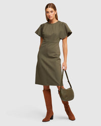 ABIGAIL PONTI DRESS WOMENS DRESSES