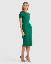 IRENA PEPLUM PONTI DRESS WOMENS DRESSES