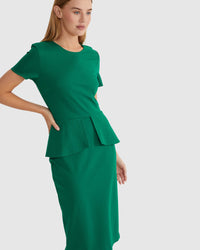 IRENA PEPLUM PONTI DRESS WOMENS DRESSES