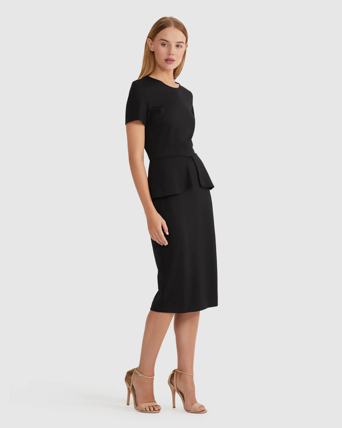 IRENA PEPLUM PONTI DRESS WOMENS DRESSES