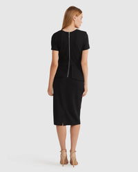 IRENA PEPLUM PONTI DRESS WOMENS DRESSES