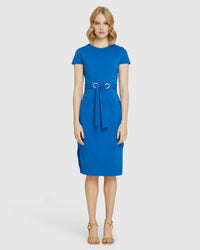 JULIETTE EYELET DETAIL PONTI DRESS