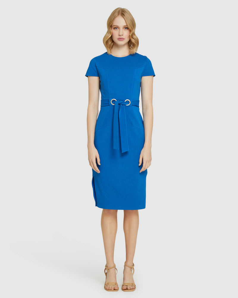 JULIETTE EYELET DETAIL PONTI DRESS