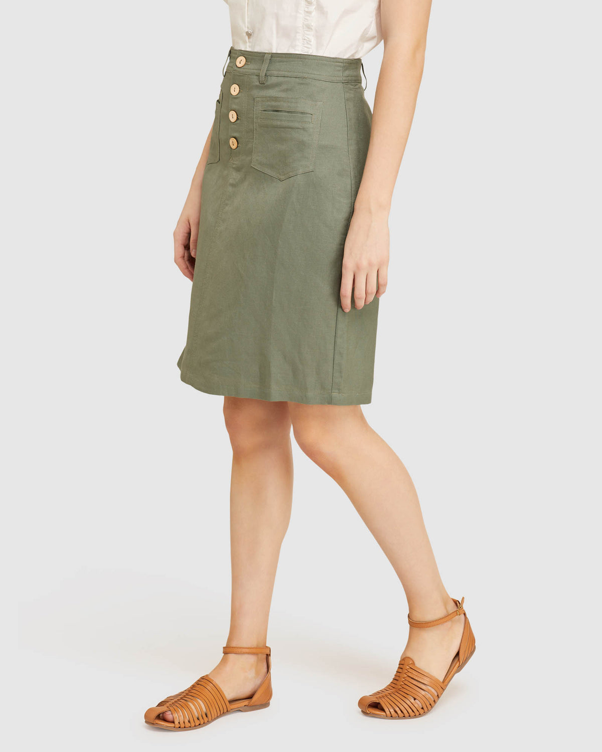 TITO BUTTON FRONT SKIRT