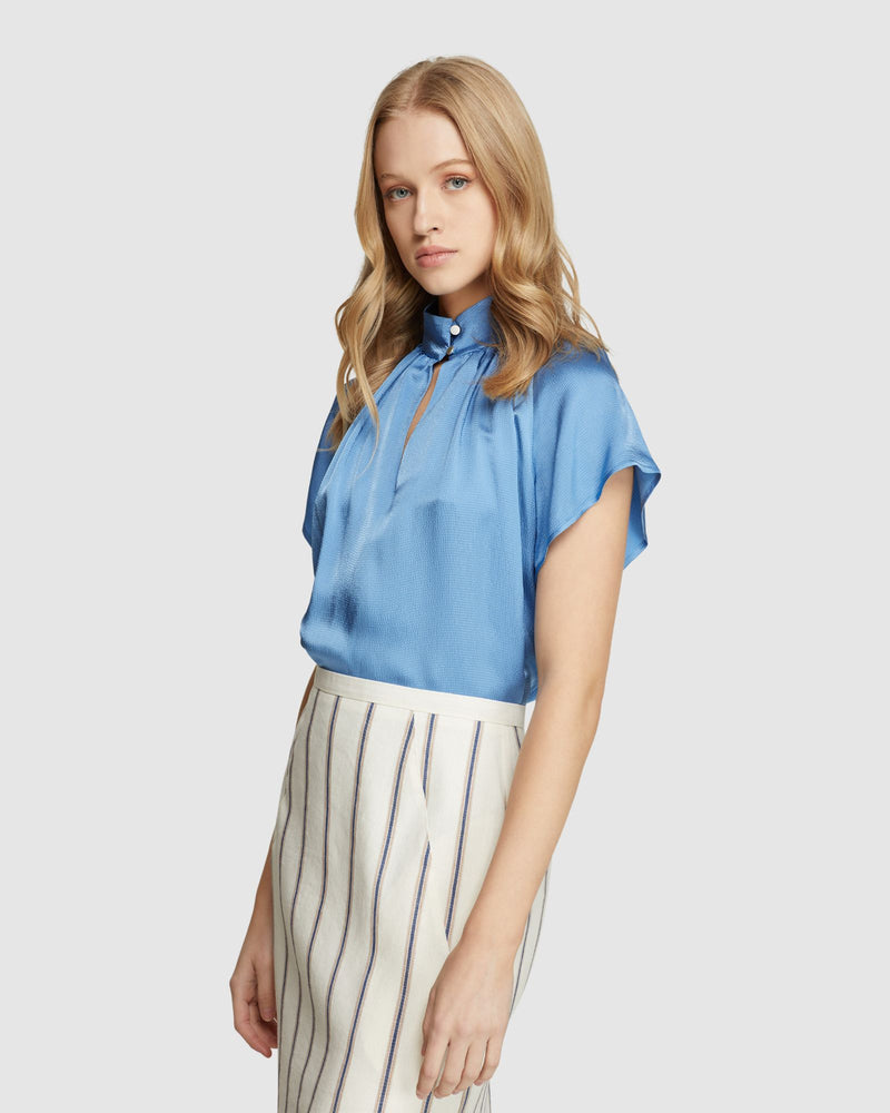 ARIELA HIGH COLLAR BLOUSE