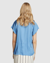 ARIELA HIGH COLLAR BLOUSE
