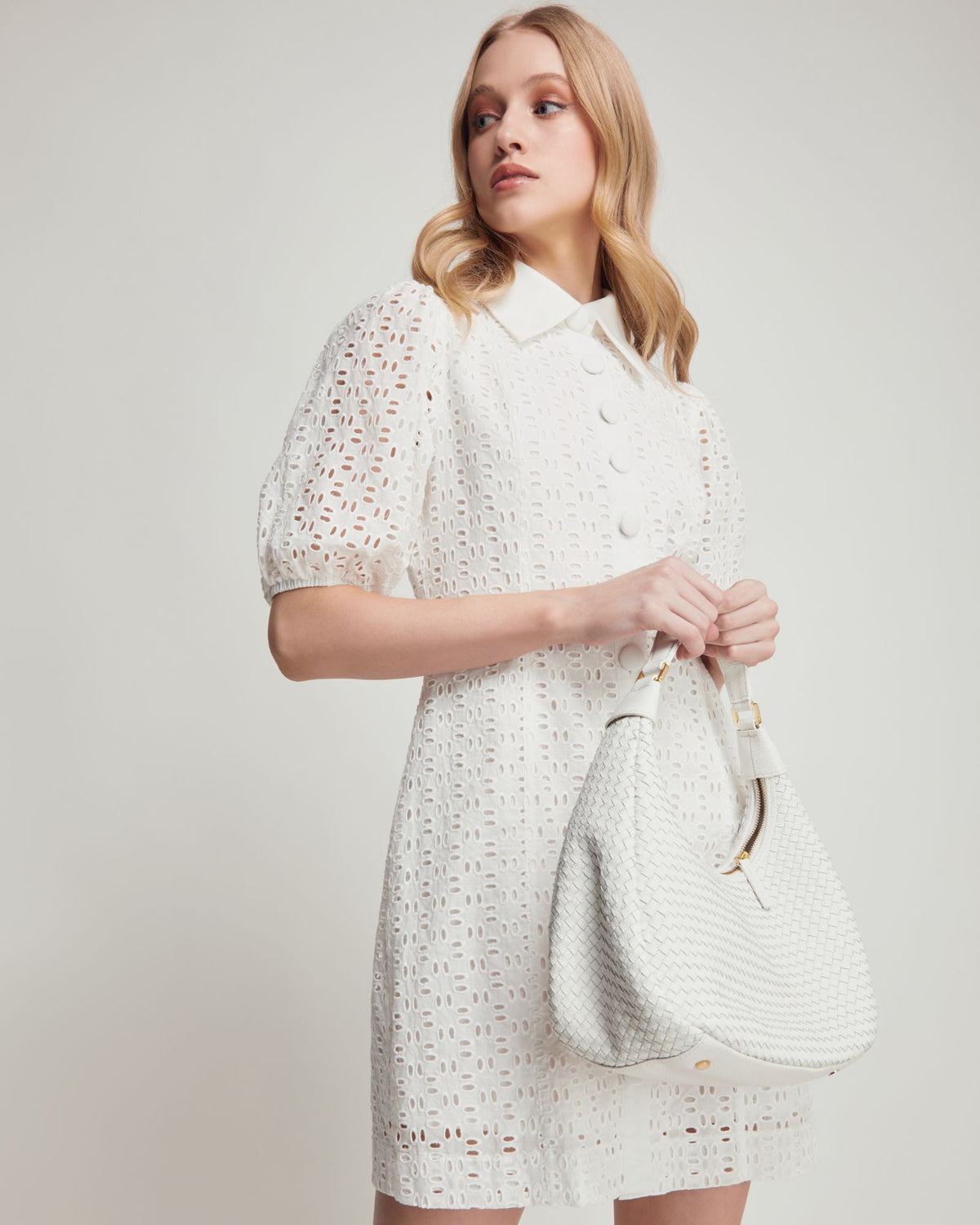 SHORE BRODERIE SHIRT DRESS WOMENS DRESSES