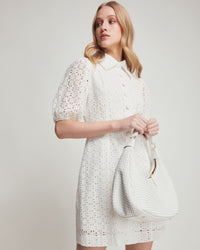 SHORE BRODERIE SHIRT DRESS WOMENS DRESSES