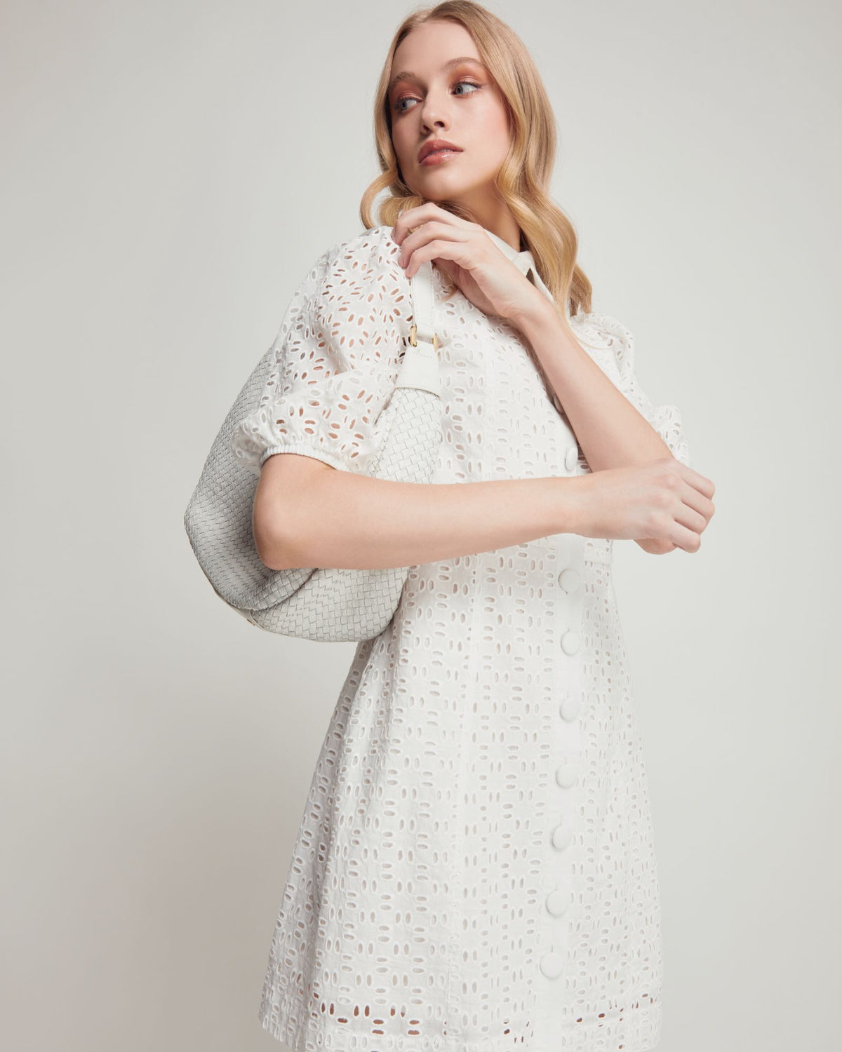 SHORE BRODERIE SHIRT DRESS WOMENS DRESSES