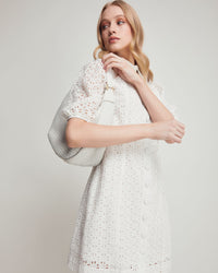 SHORE BRODERIE SHIRT DRESS WOMENS DRESSES